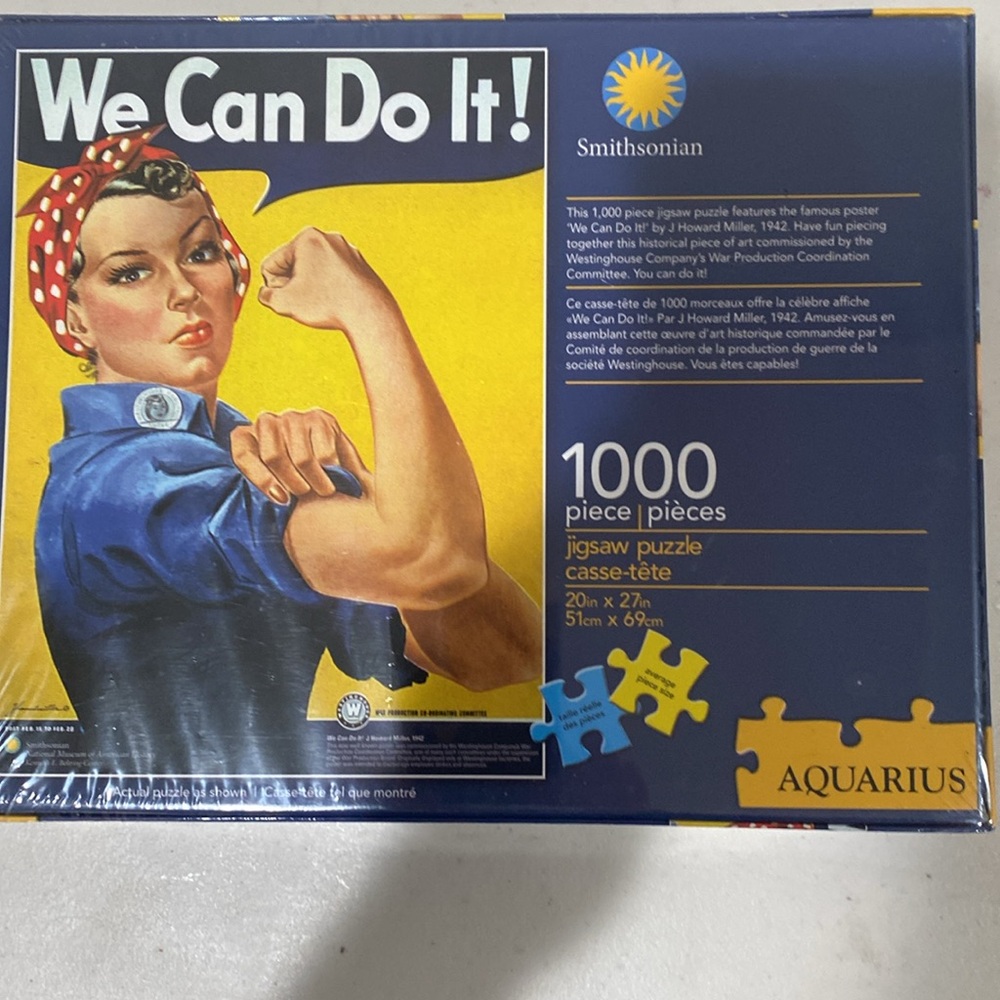 1000 piece jigsaw puzzle features the iconic “WE CAN DO IT”  Rosie the Riveter - Picture 3 of 5